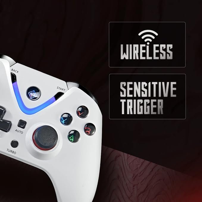 Cosmic Byte ARES Wireless Controller for PC, Magnetic Triggers, Accurate Joysticks, Dual Vibration, Backit LED Buttons, USB Extension Cable (White) - Image 3