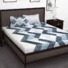 Story@Home Bedsheet for King Size Bed | Cotton Bedsheet | Abstract Bed Sheet with 2 King Size Pillow Covers (270 x 270 cm, Blue) | Perfect for Home Decor | 240TC