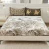 Story@Home Bedsheet for King Size Bed | Cotton Bedsheet | Leafs Bed Sheet Cotton with 2 Pillow Covers (270 x 270cm, White & Green) | Perfect for Home Decor | 240TC