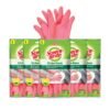Scotch-Brite Latex Kitchen Gloves (Pink, Large) - Pack of 5 pairs