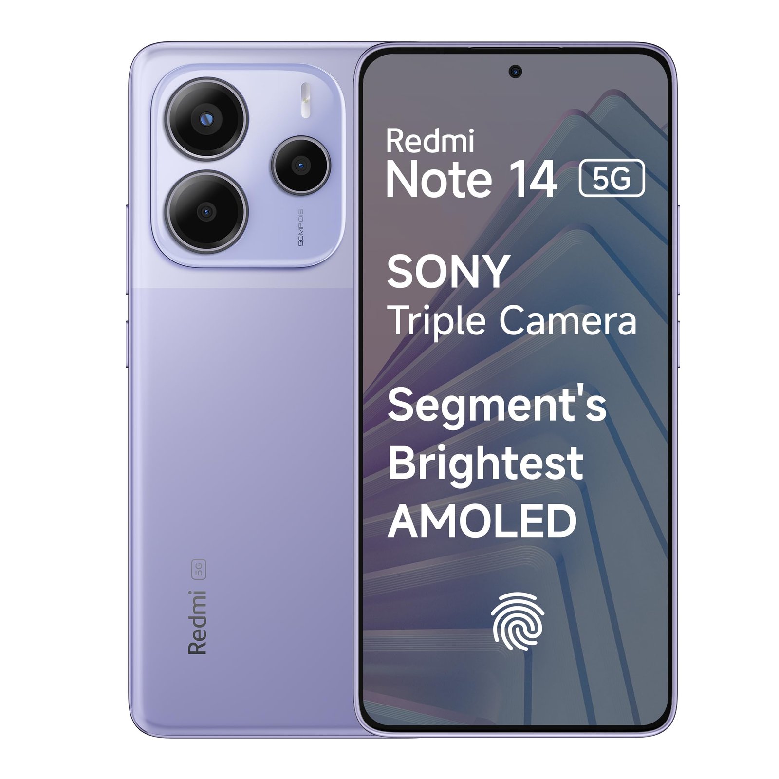 Redmi Note 14 5G (Mystique White, 8GB RAM 256GB Storage) | Global Debut MTK Dimensity 7025 Ultra | 2100 nits Segment Brightest 120Hz AMOLED | 50MP Sony LYT 600 OIS+EIS Triple Camera
