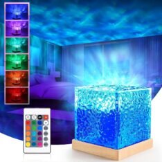 One94Store acrylic Romantic Ocean Wave Night Light Projector Lamp, 3D Water Wave Effect,