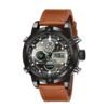 Sylvi Analogue-Digital Luxury Black Dial Leather Strap Multi-Functional Casual