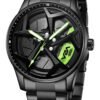 V2A Vortex Series Rolling Wheel Men’s Analog Watch Open Dial Stainless Steel Watch – Car Wheel